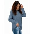 thumbnail image 4 of Aiyino Sweatshirts for Women Crewneck Long Sleeve Shirts Tunic Tops for Leggings，Blue XL, 4 of 9