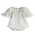 thumbnail image 1 of MesaSe Newborn Girls Ruffle Lace Collar Half Sleeve Bodysuit, 1 of 3