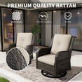 thumbnail image 4 of MeetLeisure 2 PCS Swivel Patio Chairs Set, Wicker Furniture with High Back, Deep Seating, Wide Armrest, Thick Cushions for Deck Porch, Beige, 4 of 11