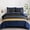 Blue and Yellow-Queen, variant on Burgundy Queen Size 7-Piece Geometric Stripe Bed-in-a-Bag Bedding Set