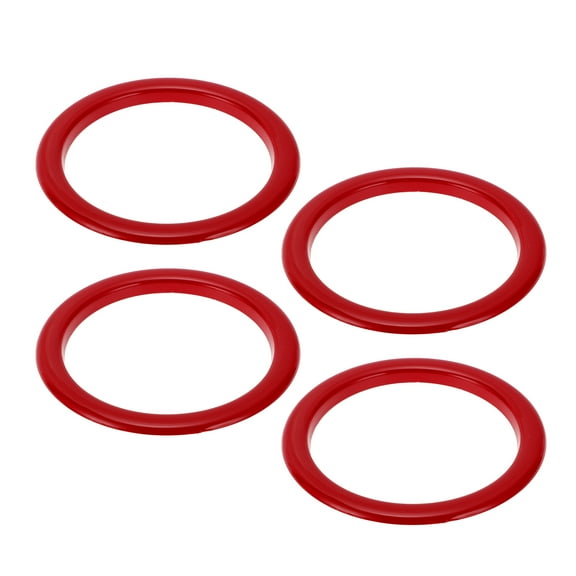 Unique Bargains 4 Pcs AC Vent Dashboard Decoration Rings for Toyota Tundra 2014-2021 Air Conditioner Air Outlet Vent Cover Ring Decoration Plastic Red