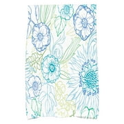 E by Design Cuban Flare Zentangle 4 Color Floral Print Hand Towel