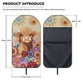 thumbnail image 6 of Binienty Highland Cow Car Seat Towel Cover After Gym Beach Running Athletic Hippie Floral Removable Car Sweat Towel Front Seat Cover Accessories, 6 of 7