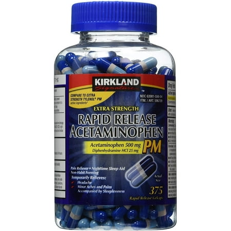 Kirkland Signature Acetaminophen PM 500 mg., 375 Capsules