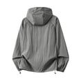 thumbnail image 4 of GrmtClth Men's Hooded Windbreaker Jacket, Lightweight Full Zip Up Rain Jacket with Pockets, Water-Resistant Casual Outerwear Sun Protection Clothing Gray 3XL, 4 of 5