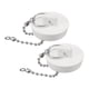 thumbnail image 1 of 2 Pcs Tapones para Bañera, Tapones de Caucho para Drenaje de Bañera 1-1/2" y Cadena de 15" con Bolas, Blanco, 1 of 6