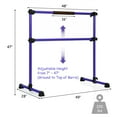 thumbnail image 3 of Goplus Portable Ballet Barre 4ft Freestanding Adjustable Double Dance Bar Purple, 3 of 11