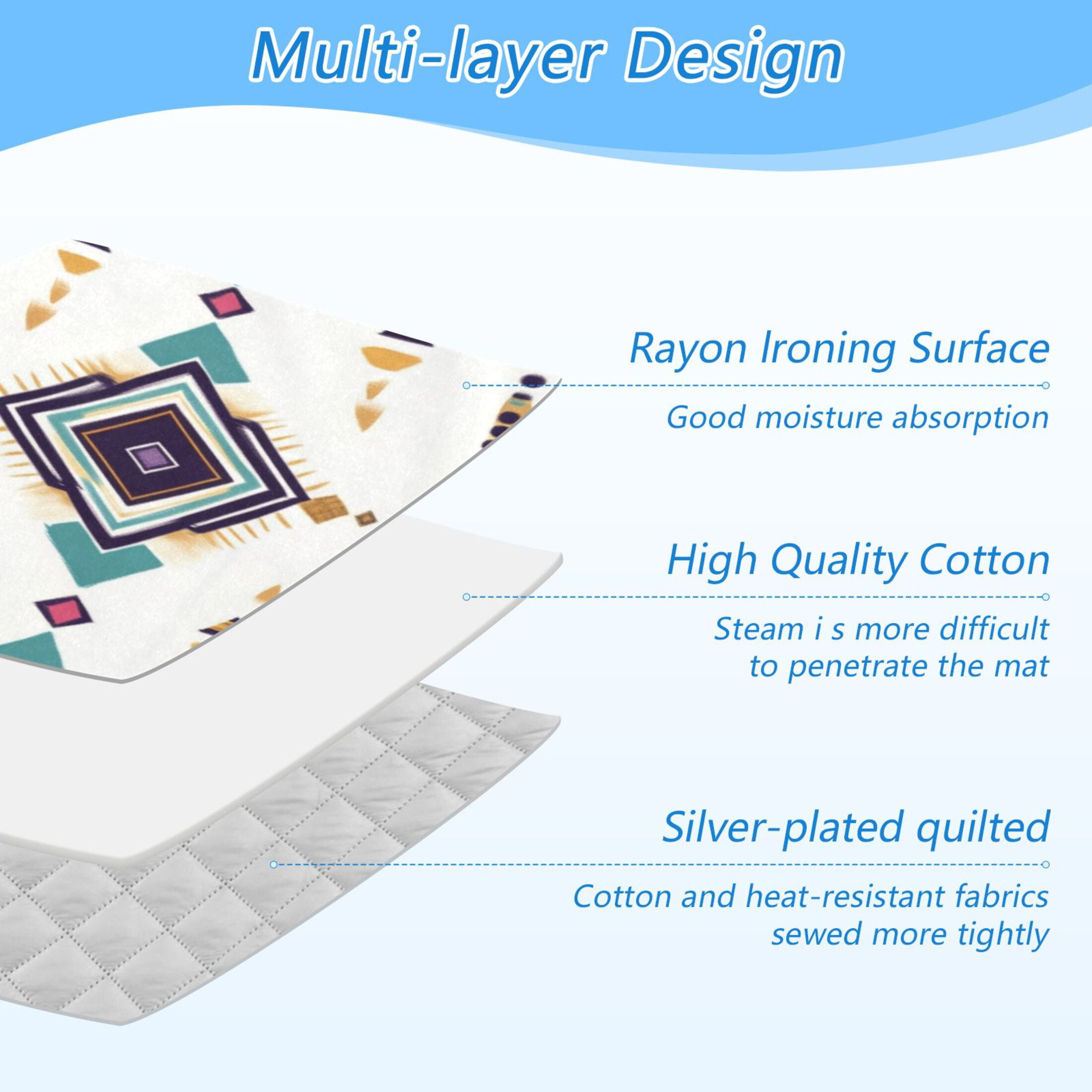 Ironing Mat Portable Ironing Blanket for Table Top Travel Ironing Pad for Washer Dryer 27.6" x 47.2" Artistic Stripes Pattern