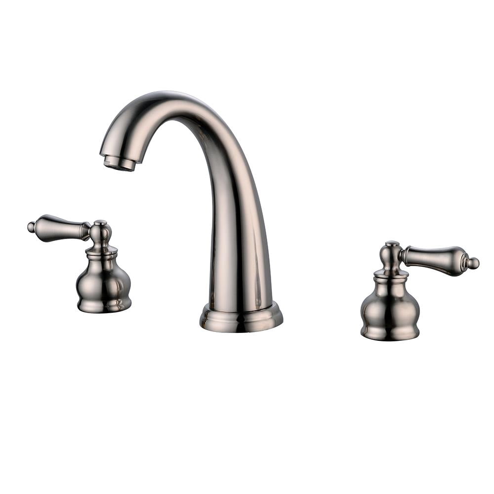 Widespread Bathroom Sink Faucet 2 Handle W Overflow Pop Up Drain
