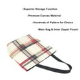 thumbnail image 3 of FORMRS Womens Canvas Tote Bag with Zipper Inner Pocket Shoulder Handbag, Red Tartan, 3 of 7