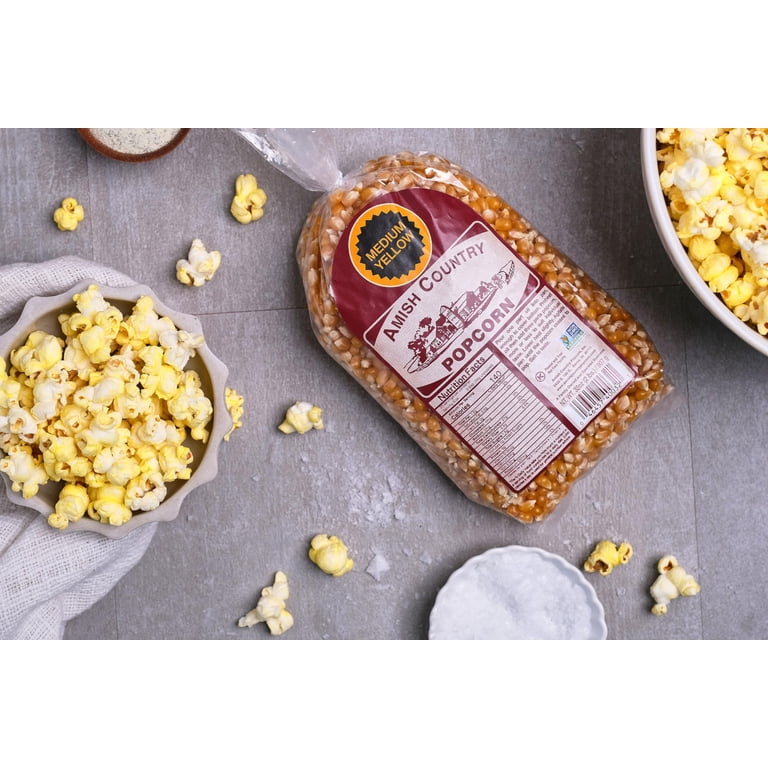 Amish Country Popcorn, Popcorn Kernels, 2 lb Bag, Medium Yellow