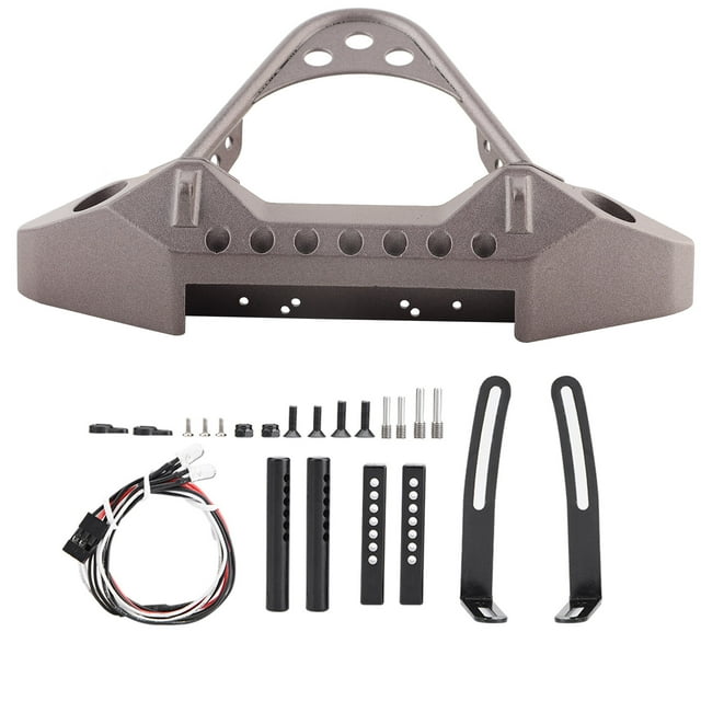 RC Car Front Bumper Guard, Collision-resistant With 2 LED Lights RC Car Front Bumper, Remote Control Car For 1/10 Scale RC Car