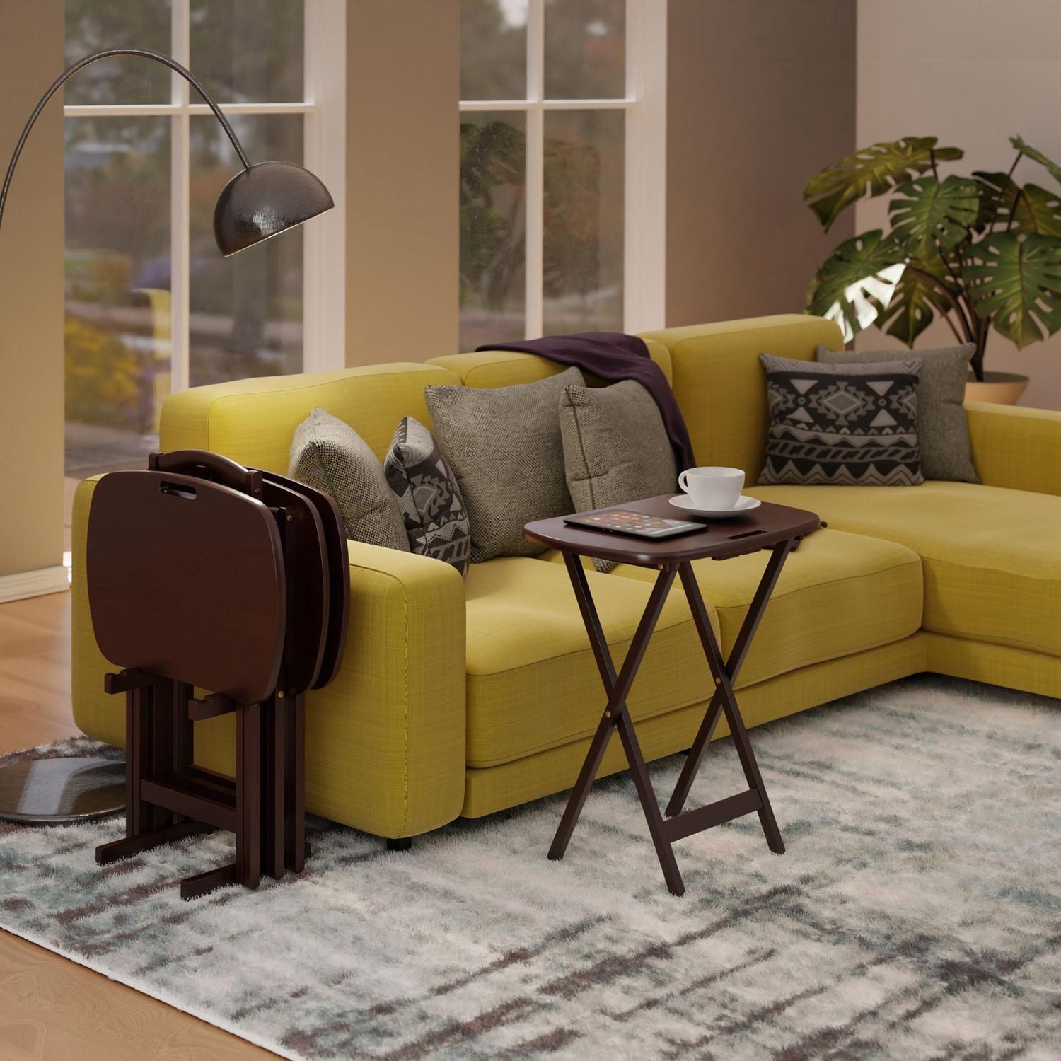 Winsome Lucca 5-Piece Set TV Tables with Handle - 94577