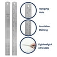 thumbnail image 4 of 2 Pack 24 Inch Stainless Steel Ruler with Inch/Metric Conversion Table, 4 of 7