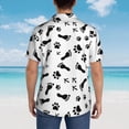 thumbnail image 5 of Dog Footprint Mens Hawaiian Shirt Short Sleeve Casual Button Up Tropical Summer Beach Shirt, 5 of 8