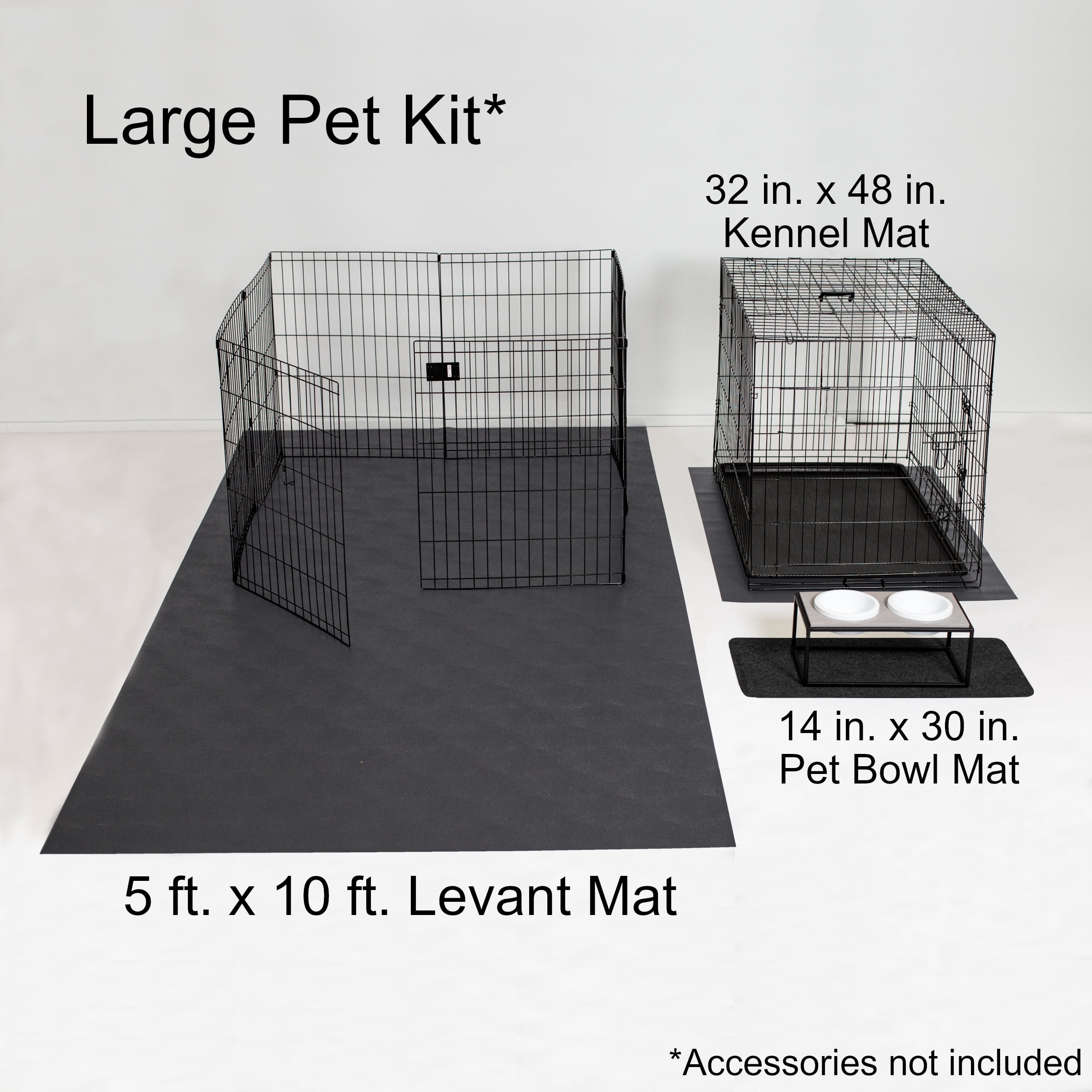G-Floor New Pet Parent 3-Piece Floor Mat Kit, Slate Grey, Large