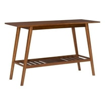 Maklaine Elegant Wood Mid-Century Console Table in Brown Finish