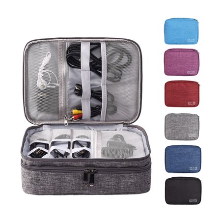 Dream Lifestyle 3 Layers Portable Charger Data Cable Storage Bag Container Sundries Organizer