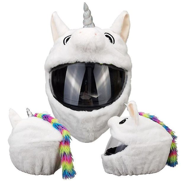 Fundas para casco de motocicleta de felpa con dibujos animados, paseo divertido y regalo, casco no incluido