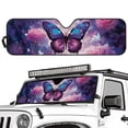 thumbnail image 2 of HUIACONG Galaxy Butterfly Windshield Sun Shade for 2007-2023 Wrangler Rubicon Sahara TJ JK JKU 2 & 4 Door-Blocks UV Rays Sun Visor Protector,Car Sun Shade,Black Car Sun Shade, 2 of 6