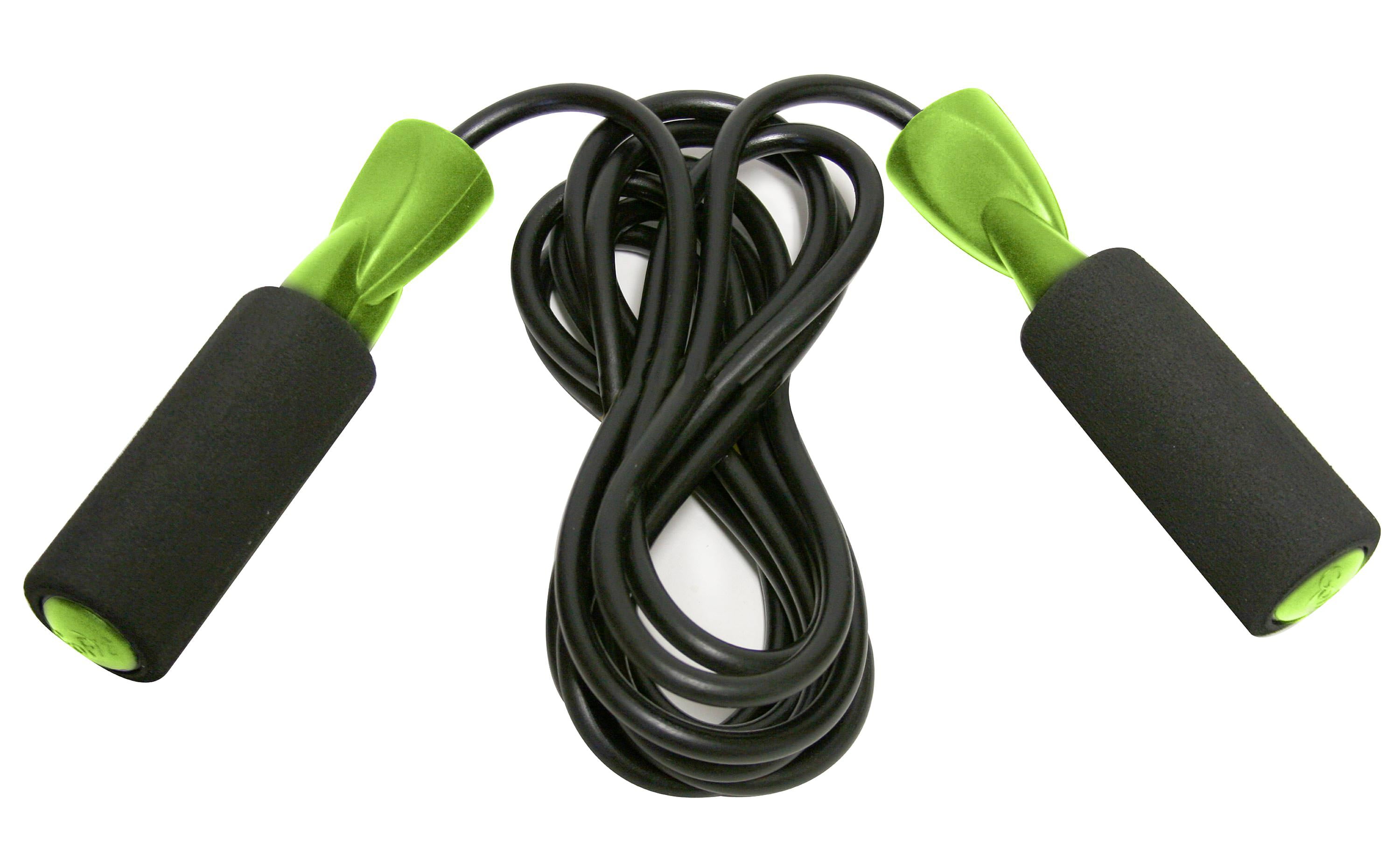 9' Adjustable Speed Jump Rope with Foam Padded Handles Black/Green