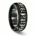 thumbnail image 4 of Edward Mirell Black Ti and Titanium Woven Design Beveled Casted 9mm Band, 4 of 7