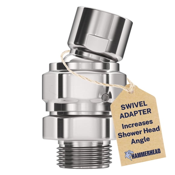 HammerHead Showers® All Metal Shower Head Swivel Ball Adapter, Chrome | Adjustable Pivot Ball to Adjust Showerhead Angle | Univ