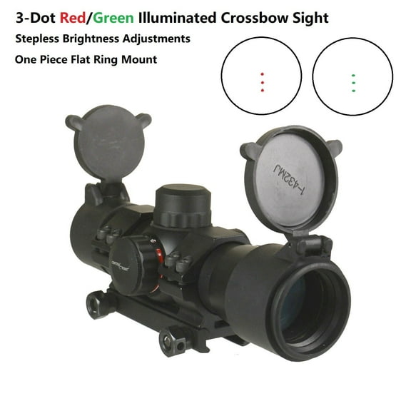Red & Green 3-dot reflex crossbow red dot sight Scope One PC weaver ring Mounts