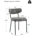thumbnail image 2 of Dining Chairs Set of 2, Boucle Upholstered Chairs with Adjustable Legs & Backrest for Dining Room, Gray, 2 of 8