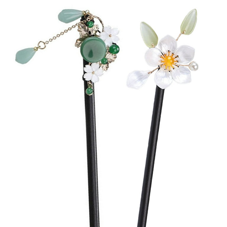 Green Tassel Flower Cherry Blossom Chinese Hair Pin Hair Stick Bead Hair  Pins Retro Hair Stick -  Canada