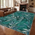 Bamboo Leaf Oriental Area Rug, Chinese Japanese Pattern Carpet ...