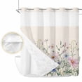 thumbnail image 2 of Pink Blue Spring Floral No Hook Shower Curtain Waterproof,Bathroom Curtains with Snap in Liners and See Through Top Window,Watercolor Elegant Botanical Rustic Hotel Bathtub Curtains Shower 72"Wx72"L, 2 of 8