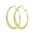 thumbnail image 2 of Women's Fashion Dangling Hoop Earrings Made In Korea, 33mm, Glimmering Gold-Tone, 2 of 2