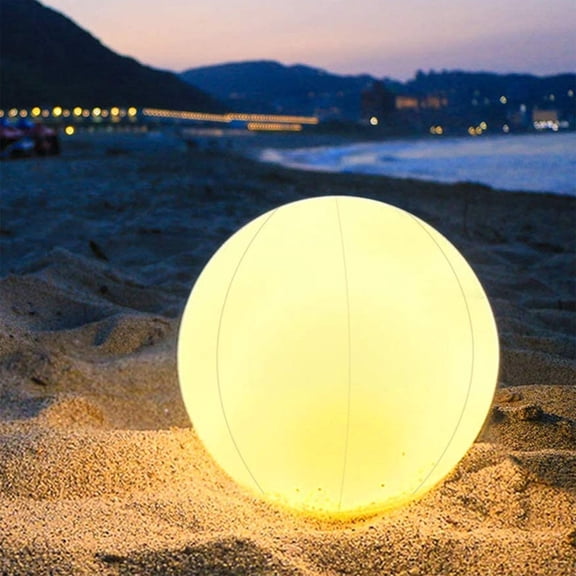 Deeceymbur Inflatable Beach Balls Swimming Pool Party LED Ball Light with Remote Control Color Change 16 Colors for Summer Beach Massive Beach Decorations Supplies Floating Pool Light