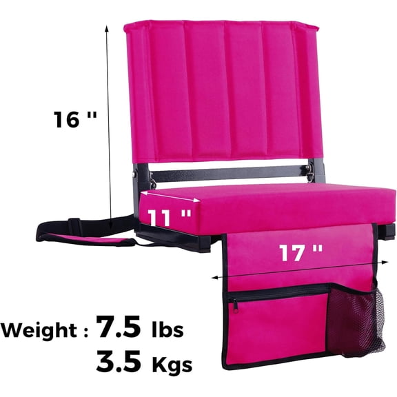 Stadium Seats with Back Support Bleacher Chairs with Back and Cushion Thick Padded Bleacher Seats Includes Shoulder Strap