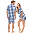 thumbnail image 4 of Dwelliawo Couple Pajamas Matching Sets Mens Pajama Sets With Pockets Button Down Loungewear for Men White 2xL, 4 of 5