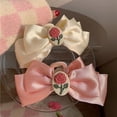 thumbnail image 6 of 2Pcs Jaw Clip for Women, Hair Jewelry, Cloth Fashion Colorful Plastic Hair Clip for Dating, Resistant Large Bow Hair Claw for Women with Long Hair, Beige, 6 of 7