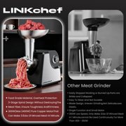 LINKChef Meat Grinder, 2 Adjustable Speed 2400W Max Electric Meat Grinders for Home use, Sausage Stuffer, ETL Approved(Black)
