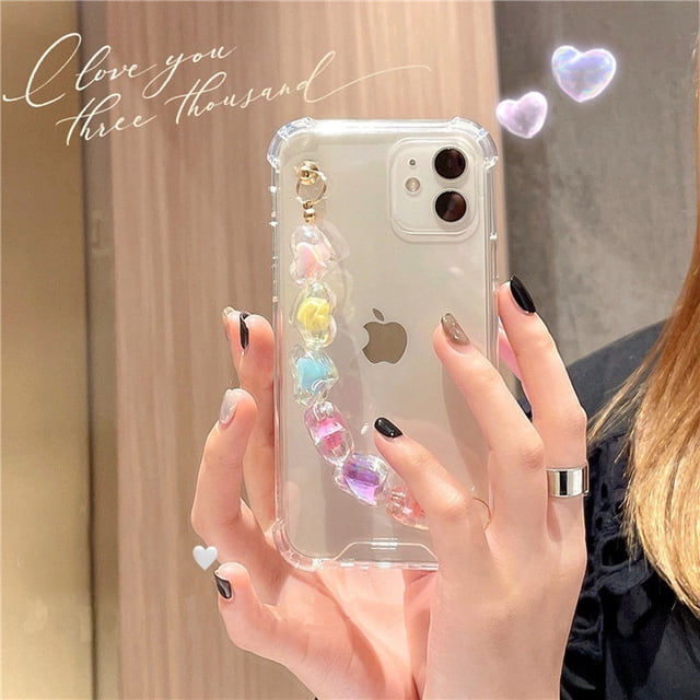 Funda De Cadena Para Samsung Galaxy S22 S21 S20 Ultra S20 FE Note 20 10 Lite S10 S21 S20Ultra S20 S21 S10 S8 S9 Plus Laser Love Chain Teléfono Caso Transparente A Prueba De Golpes Silicona Phoen Cubie