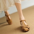 thumbnail image 6 of SACFOF Women's Thick Heel High Heel Retro Hollow Pumps British Style Summer Shoes Size US5-US11, 6 of 6