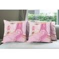 thumbnail image 6 of Ambesonne Pink Throw Pillow Cover 4 Pack, Cartoon Bedroom Interior, 16", Pink Yellow, 6 of 7
