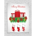 thumbnail image 1 of Christmas Tapestry, Stockings Hanging for Santa Mistletoe Illustration Merry Christmas for All, Wall Hanging for Bedroom Living Room Dorm Decor, 40W X 60L Inches, Red Emerald White, by Ambesonne, 1 of 2