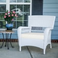 thumbnail image 4 of Aoodor Patio Chair Cushions Set of 2, 21x 21 x 4 Inch Water Resistant Outdoor Seat Cushions with Handle and Ties, Square Corner Cushions for Patio Furniture Garden Lawn, Ivory, 4 of 8