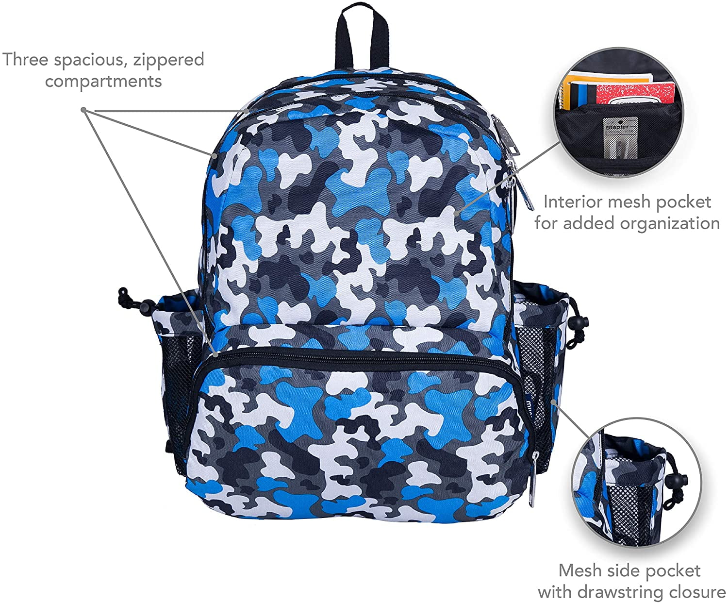 Under One Sky Kid's William Camo Backpack In Blue Multi