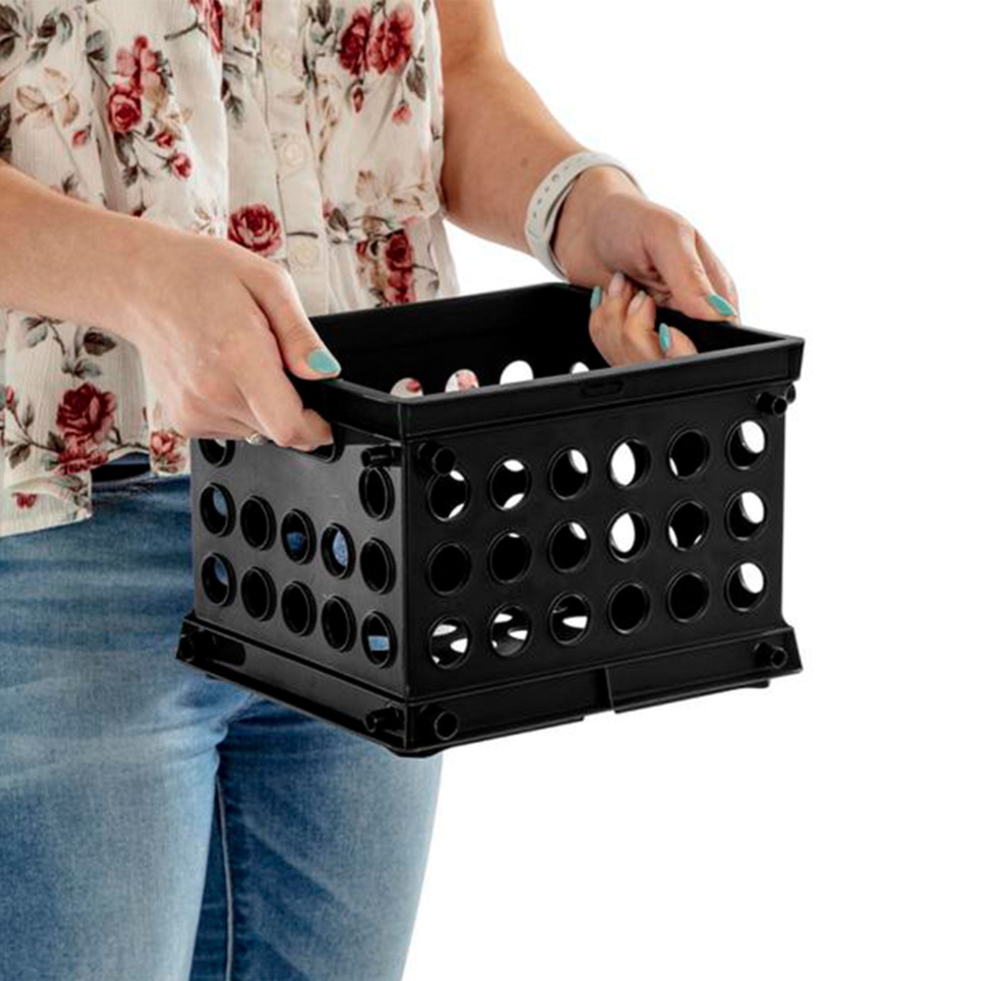 Sterilite Stackable Mini Crate Storage Box Set, Durable Plastic