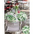 thumbnail image 5 of Outdoor Tablecloth with Umbrella Hole for Patio/Picnic/Party/Camping, Summer Botanical Waterproof Table Cloth Round Cover Washable, Monstera Palm Leaves Green (Dia 54"), 5 of 8