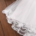 thumbnail image 5 of Kids Girls Dress Summer Short Sleeve Round Neck Mesh Splice Irregular Hemlines Flower Dress Cute Dresses for Girl, 5 of 6