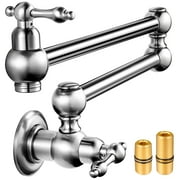 Brass Pot Filler,Pot Filler Faucet Wall Mount,Brass Material,with Double Joint Swing Arms