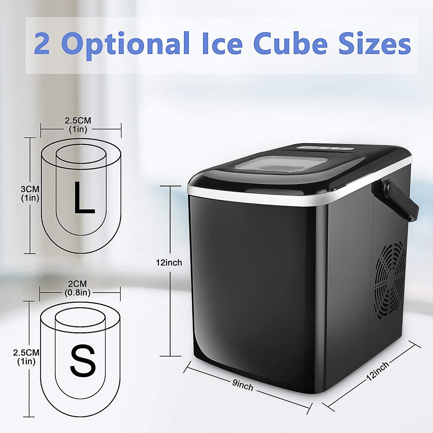  SOUKOO Ice Maker, 44lbs Daily Ice Cube Makers,Stainless Steel Ice  Makers Countertop,Tabletop Ice Maker Machine with a Scoop and a 3 Pound  Storage Basket… : Appliances