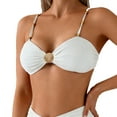 thumbnail image 6 of MGDXOX Women's 2 Piece Bikini Sets Seashell Ring Swimsuit High Waisted Cutout Beach Summer Swim Bathing Suits White XL, 6 of 7
